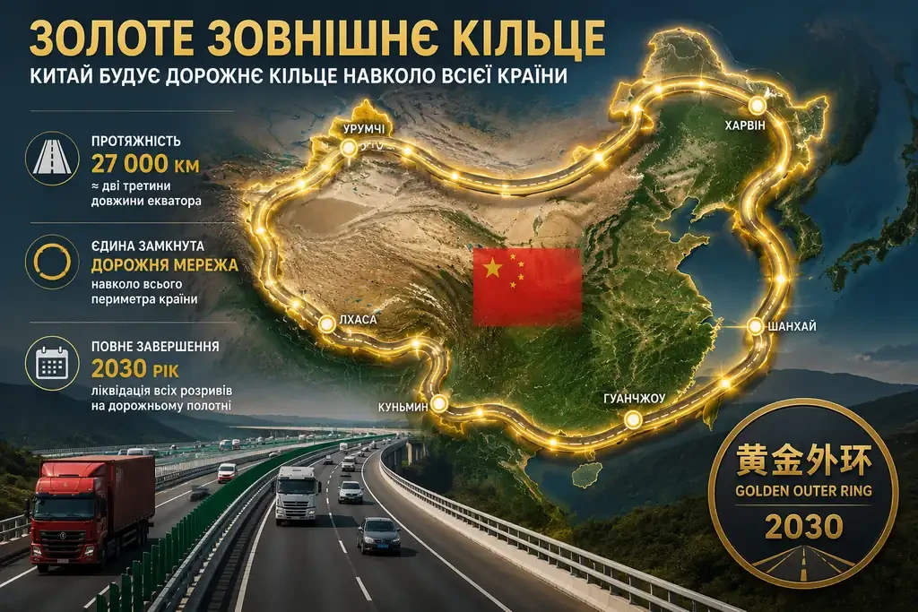 27 тисяч км: Китай з'єднає три національні траси в гігантське «Золоте кільце»